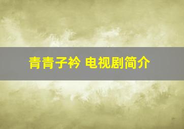 青青子衿 电视剧简介